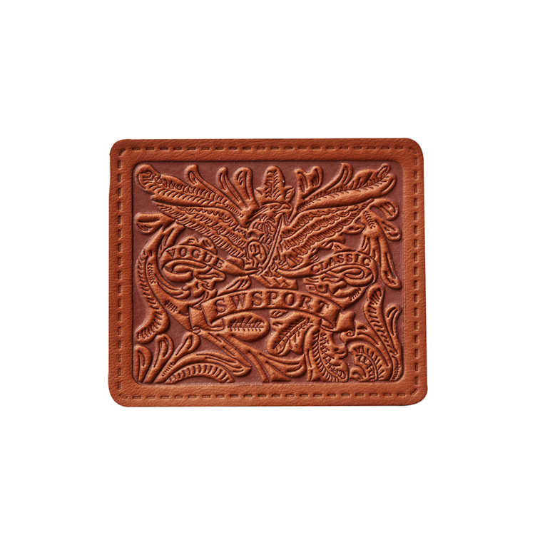 debossed leather patch